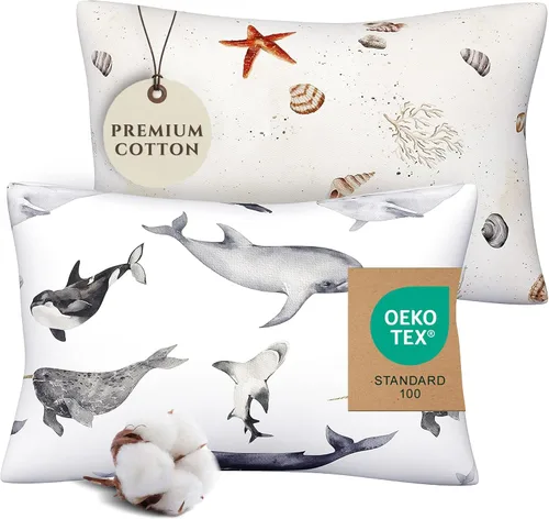 Vista 12 de Pobi Baby - Funda de almohada de algodón de 13 x 18 pulgadas, paquete de 2 fundas de almohada premium para niños pequeños, tejido de jersey