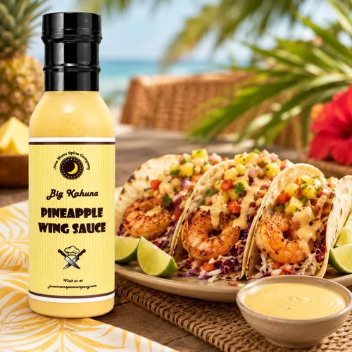 Vista 7 de Premium Salsa de alas de piña ¡Alas, pollo, camarones y tacos! Salsa dulce de alas de piña para alas, pollo, camarones, tacos, cerdo, arroz