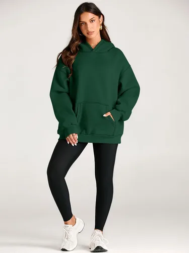 Vista 6 de EFAN - Sudadera con capucha para mujer - Sudadera de vellón sobredimensionada con mangas largas para otoño e invierno, ropa de moda inspirada