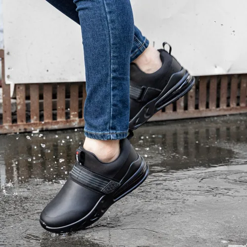 Vista 6 de LARNMERN Zapatos de trabajo antideslizantes para mujer, zapatos de trabajo anchos y cómodos, antideslizantes, para servicio de alimentos, cocina