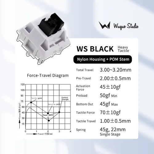 Vista 6 de Interruptores lubricados de teclado mecánico táctil pesado WS (35 piezas)