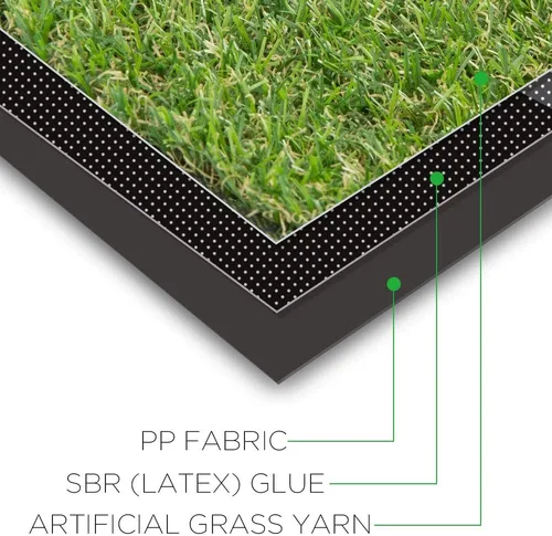 Vista 4 de Césped artificial de 0.8 pulgadas, tamaño personalizado para perros, césped artificial para exteriores, alfombra de 4 tonos, césped sintético