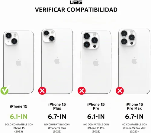 Vista 2 de URBAN ARMOR GEAR UAG Funda compatible con iPhone 15 de 6.1 pulgadas, Essential Armor negro, imán integrado compatible con carga MagSafe, funda