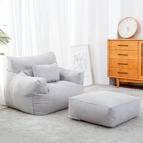 Vista 10 de Sofa Lazy Sack - Puf gigante para adultos (sin relleno), tumbona perezosa, tatami, ultra suave, funda para silla, muebles de sala de estar, asiento