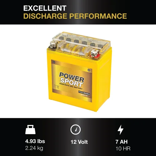 Vista 5 de ExpertPower YTX7L-BS - Batería de gel de 12 V 7 AH, sin mantenimiento, recargable, electrolito de gel, adecuada para motocicletas, motos de nieve