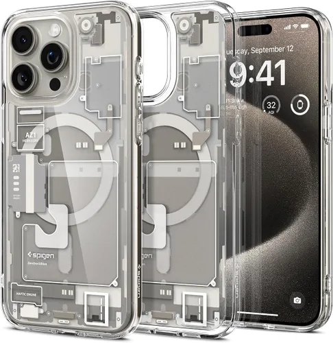 Vista 39 de Spigen Ultra Hybrid MagFit Impresión Digital Directa - Funda para iPhone 16 Pro [Diseño Personalizado][Compatible con Magsafe] - Analógica DDP