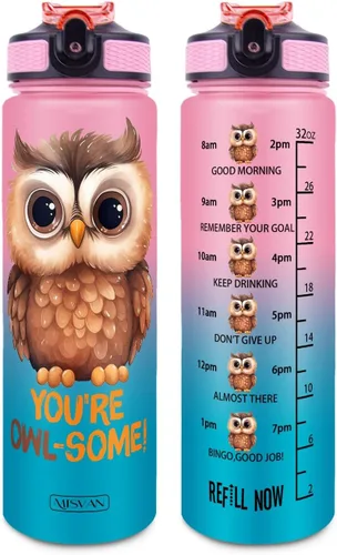 Vista 11 de Botellas de agua de 32 onzas, con marcador de tiempo, botella de agua reutilizable, botella de agua deportiva, botellas de agua de plástico, botella
