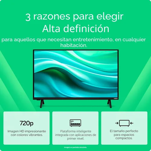 Vista 3 de VIZIO Smart TV HD de 32 pulgadas 720p LED con compatibilidad con Alexa, Google Cast integrado, compatible con auriculares Bluetooth