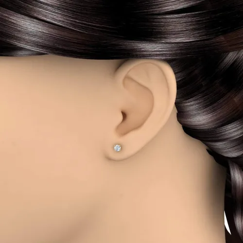 Vista 4 de Aretes de diamante con 4 puntas de 38 a 0.70 quilates en oro de 14 quilates, con certificación IGI