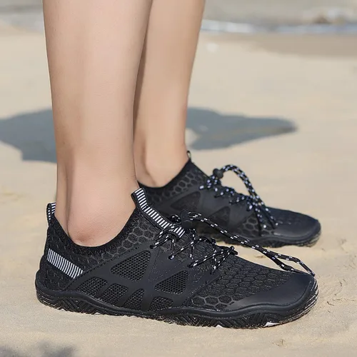 Vista 7 de MAYZERO Zapatos de agua para hombres y mujeres, zapatos de surf, playa, piscina, zapatos de punta ancha, senderismo, zapatos de agua, zapatillas