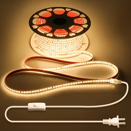 Vista 12 de Tira de luces LED de CA 110V enchufable con interruptor blanco frío 6000K