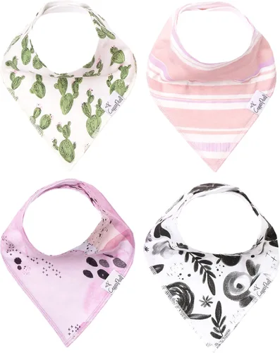 Vista 46 de Copper Pearl Baberos tipo bandana para bebé, paquete de 4 baberos de algodón suave para babear y dentición, absorbentes, ajuste ajustable, muchos