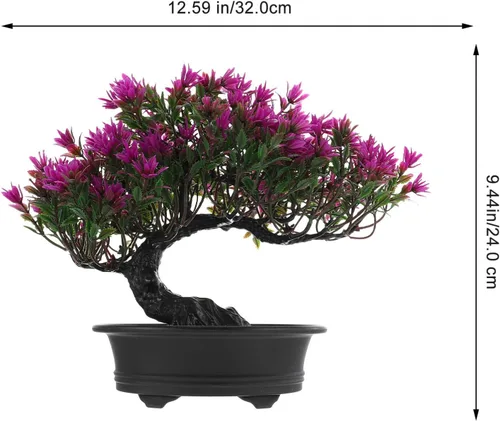 Vista 7 de HOMSFOU Plantas falsas en maceta, planta de vegetación falsa, flores artificiales en maceta, árbol artificial de simulación de árbol de bienvenida