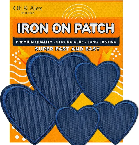 Vista 11 de Parches para planchar – Parche de corazón negro, 6 piezas, parche bordado para planchar de 2.2 x 1.8 pulgadas – 2.2 x 1.9 in – A-24