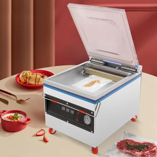 Vista 8 de Máquina selladora al vacío, 360W 110V Máquina de envasado al vacío de alimentos comerciales, sellador al vacío de cámara eléctrica Sellador digital