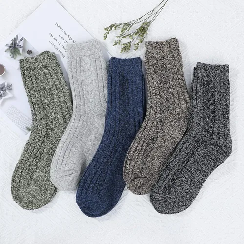 Vista 2 de Zando Athletic Sports Knit Pattern Womens Winter Socks Crew Cut Cashmere Retro Thick Warm Soft Wool Socks