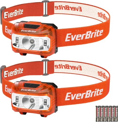 Vista 10 de EverBrite Faro, paquete de 5 faros para niños con luz roja y función de memoria, lámpara de cabeza para adultos y niños con 5 modos, faros