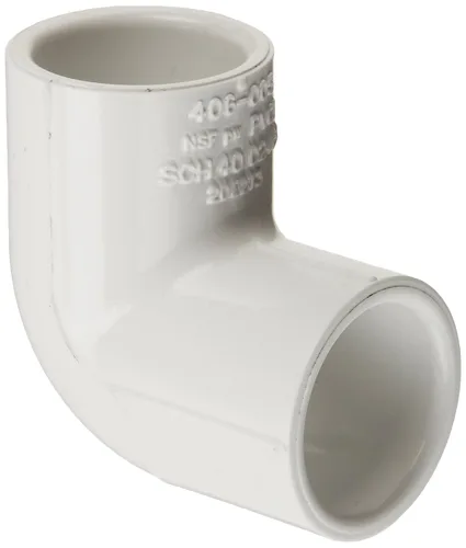 Vista 2 de Spears acople para tubería de PVC, codo de 90 grados, cédula 40, blanco., Blanco, 1