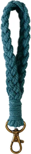 Vista 15 de Llavero de macramé bohemio hecho a mano con borla para mujer, llavero con llavero A_café