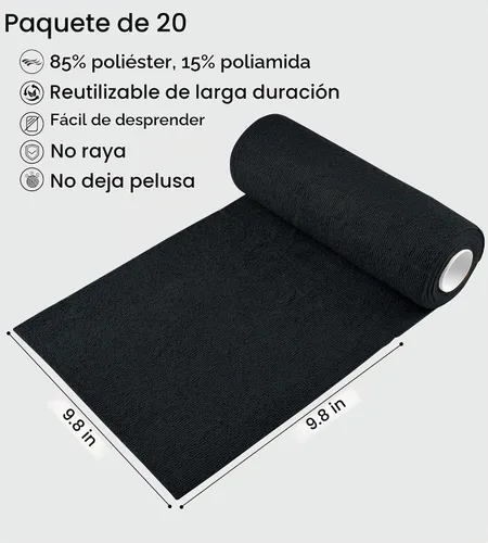 Vista 2 de KitchLife Rollo de Paño de Limpieza de Microfibra - Toallas de Papel de Microfibra Reutilizables Desgarrables, Sin Pelusa, Lavables, 20 Hojas