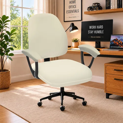 Vista 118 de Fundas elásticas resistentes al agua para sillas de computadora - Protectores lavables para respaldo giratorio y asiento para mascotas - Negro