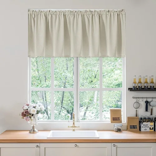 Vista 17 de FMFUNCTEX - Cortinas 100% opacas color beige de 40 x 63 pulgadas para dormitorio, 2 paneles Black out Drapes, Thermal Insulated Noise Reducing