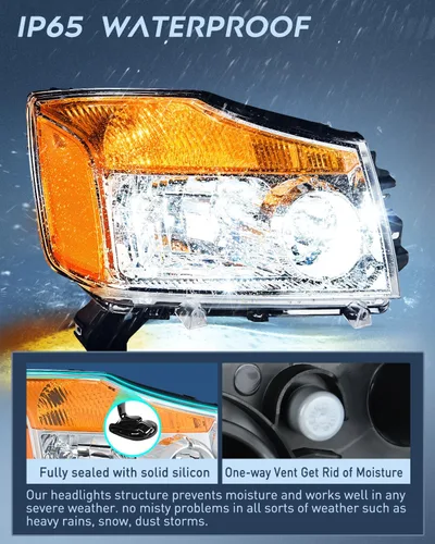 Vista 11 de Nilight Conjunto de faros delanteros compatible con Nissan Titan 2004, 2005