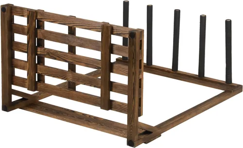 Vista 7 de MyGift Estante vertical independiente para tablas de surf de 4 pies de alto, estilo casa de playa, soporte de almacenamiento para tabla de remo SUP