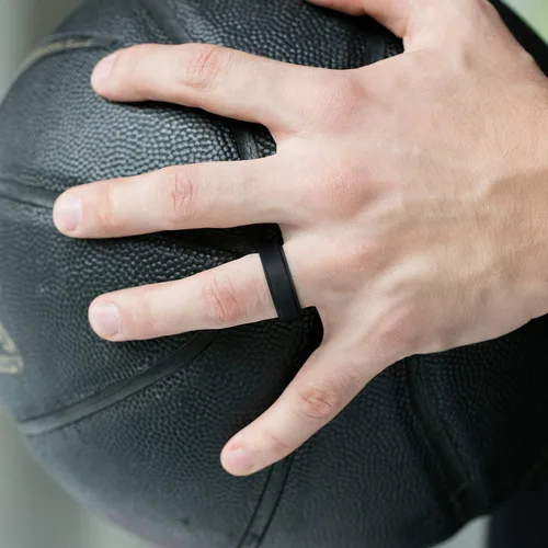 Vista 7 de ROQ Silicone Rubber Wedding Ring for Men, Comfort Fit, Men's Wedding Band, Breathable Rubber Engagement Band, 8mm Wide 2mm Thick, Step Edge, Multi