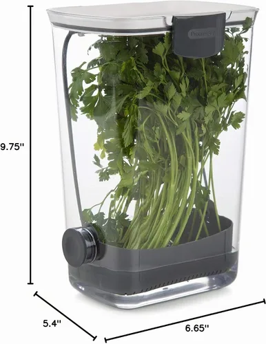 Vista 10 de ProKeeper Herb Keeper - Blanco, con tapón de drenaje de silicona extraíble, plástico sin BPA Stores 1 to 3 Bunches Of Herbs Or Keeps Asparagus