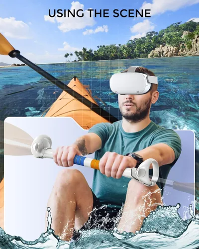 Vista 6 de Amavasion VR Game Handle Accessories Compatible with Quest2 Controller, Enhance Immersive VR Game Experience, Extension Grips Compatible with More