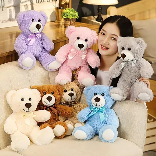 Vista 4 de Juguete de Peluche de Oso Teddy, Oso Teddy de Peluche de 13.5 Pulgadas, Animal de Peluche de Cumpleaños para Niños y Niñas Amigas