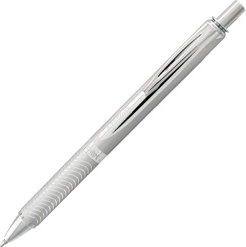 Vista 3 de Pentel Energel 0.7mm Alloy RT Bolígrafos retráctiles de gel con tinta - Paquete de 3 - Barriles metálicos de color negro, plateado y aguamarina