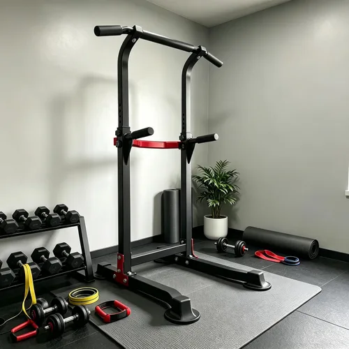 Vista 4 de Barra de dominadas, torre de energía multifunción para barra de inmersión, gimnasio en casa, equipo de entrenamiento de fuerza, equipo para dominadas