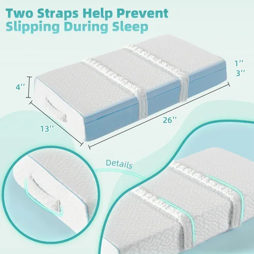 Vista 2 de Almohada de rodilla fresca para personas que duermen de lado, dolor de cadera de 4 pulgadas, almohada de piernas ajustable para múltiples usos