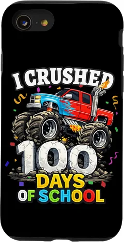 Vista 18 de I Crushed 100 Days of School - Monster Truck 100th Day Boys Case for iPhone 16