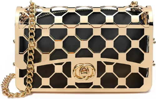 Vista 14 de CARIEDO Bolso Elegante de Noche para Mujer, Elegante Bolso de Mano de Terciopelo Exquisito, Bolso de Metal Hueco, para Promesa, Boda, Fiesta
