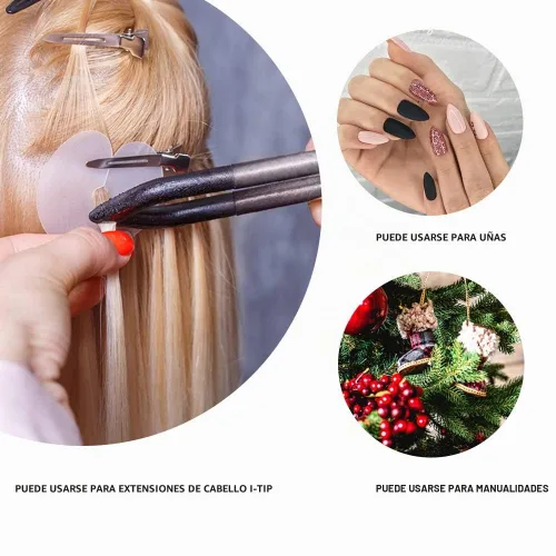 Vista 7 de Pegamento de queratina para extensiones de cabello, 800 pellets de gránulos de fusión en caliente, puntas de fusión en caliente para extensiones