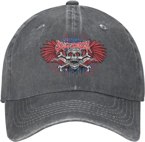 Vista 2 de of Hell Skull with Angel Gorra de béisbol unisex para adultos, lavada, ajustable, para actividades de cuatro estaciones, para todo entrenamiento