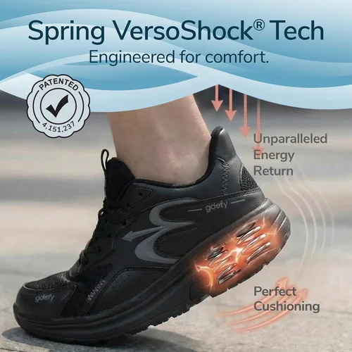 Vista 4 de Gravity Defyer G-Defy Energiya - Zapatillas de entrenamiento híbridas VersoShock Performance Absorción de Choques Negro