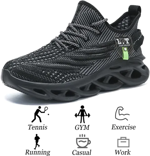 Vista 6 de Zapatos deportivos para correr para hombre, tenis para caminar, gimnasio, deportes, sin cordones, antideslizantes, atléticos, entrenamiento, casual