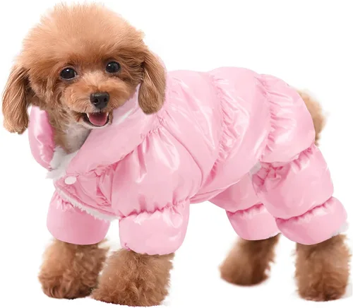 Vista 20 de AOFITEE Abrigo para perro, chaqueta impermeable para perro, abrigo de invierno para perros de cuerpo completo, traje de nieve, chaqueta acolchada a