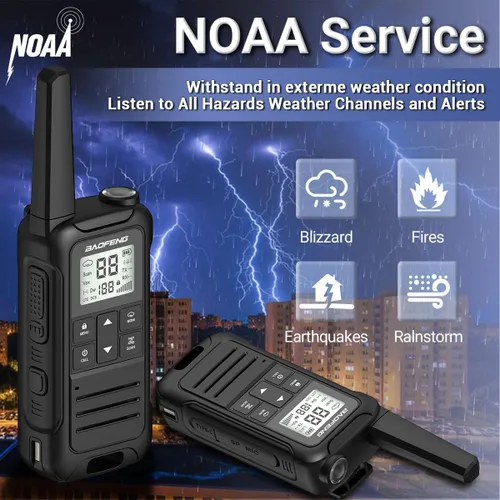 Vista 7 de Walkie Talkies de Largo Alcance Recargables para Adultos, Baofeng F22 FRS Radio Walky Talky Walkie-Talkie Familiar con Linterna Batería de 1400 mAh