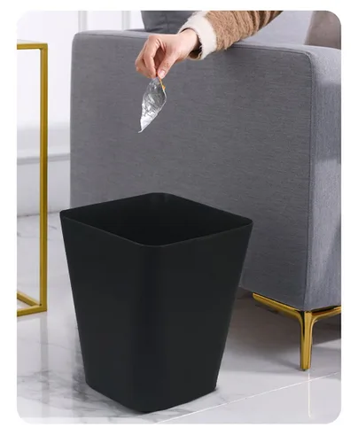 Vista 3 de Cubo de basura pequeño de 1.6 galones para baño, papelera para cocina, oficina, baño, paquete de 2 (1.6 galones (paquete de 2), color negro