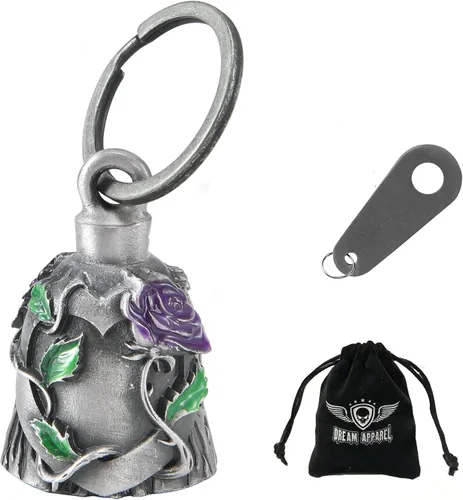 Vista 45 de Dream Apparel Campanas de motocicleta para motociclistas, accesorios de campanas pesadas y llavero para la suerte