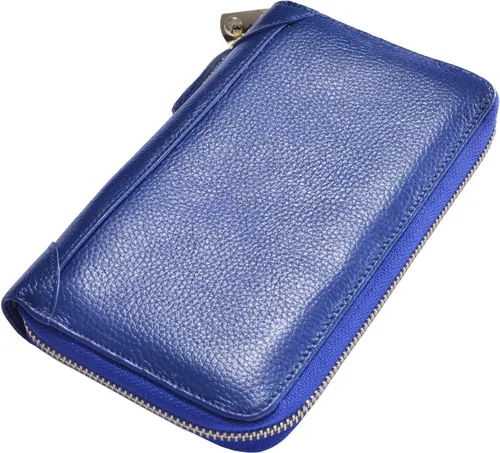Vista 7 de Easyoulife - Monedero de cuero con cremallera, billetera portatarjetas para mujer, bloqueo RFID