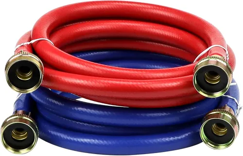 Vista 11 de 6 pies de mangueras premium de acero inoxidable para lavadora con codo de 90 grados, sin plomo, a prueba de explosiones, conexión NPT de 3/4
