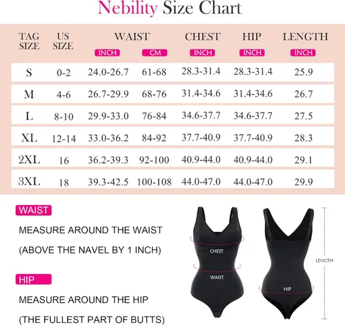 Vista 6 de Nebility Entrenador de cintura para mujer faja moldeadora de cuerpo sexy cuello en V profundo tanga con control de abdomen