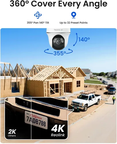 Vista 3 de REOLINK Cámaras de seguridad solares 4K al aire libre, cámara celular 4G