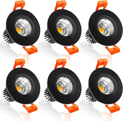 Vista 31 de inShareplus Downlight LED de 2 pulgadas, iluminación empotrable de 3 W, regulable, luz blanca cálida de 3000 K, CRI80, luces de techo